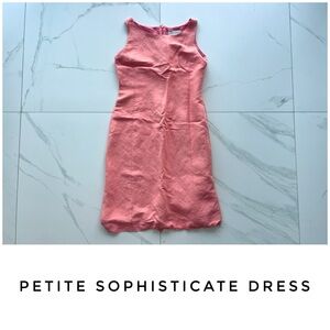 Petite Sophisticate size 4 dress linen orange pink salmon midi